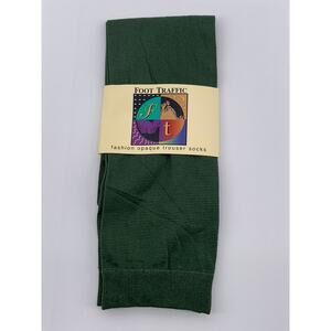 FOOT TRAFFIC Women's Forest Green Fashion Opaque Trouser Socks SZ OS
